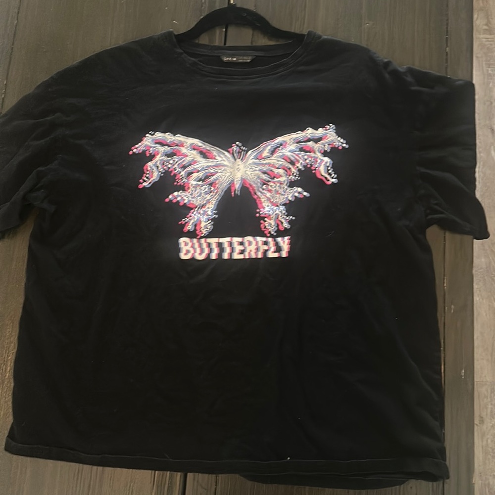 black butterfly tee